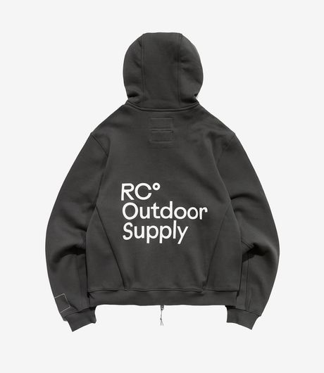 Reese Cooper Outdoor Supply Coordinate Full Zip Hoodie Cotton Fleece Charcoal