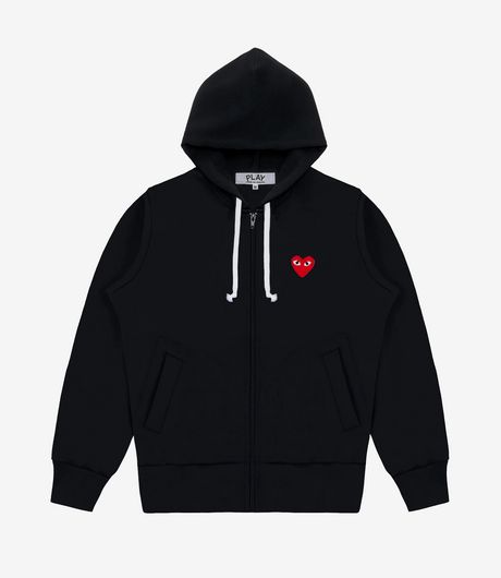 Comme des Garçons Play Full Zip Hoodie Black