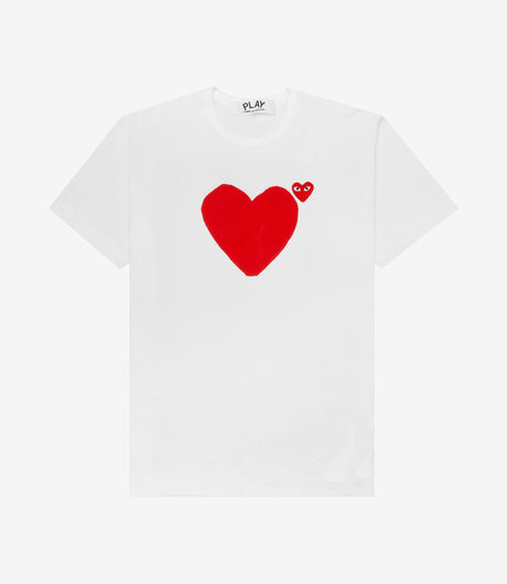 Comme des Garçons Play Red Emblem No Eyes Tee White