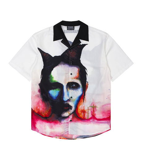 Pleasures x Marilyn Manson Watercolour Camp Shirt White
