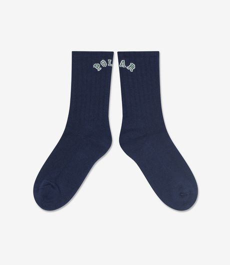 Polar Skate Co College Logo Socks Dark Blue