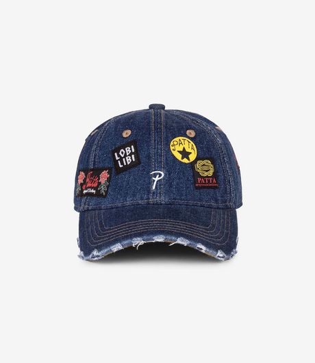 Patta Whole Lotta Labels Denim Cap Light Blue Denim