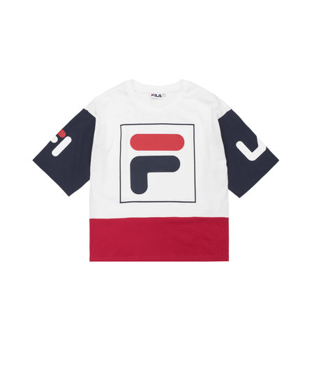 Fila Woman Late Cropped Top 2.0 Bright White/True Red/Black Iris