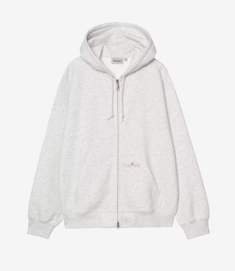 Carhartt WIP Hooded WIP Label Sweat Jacket Ash Heather
