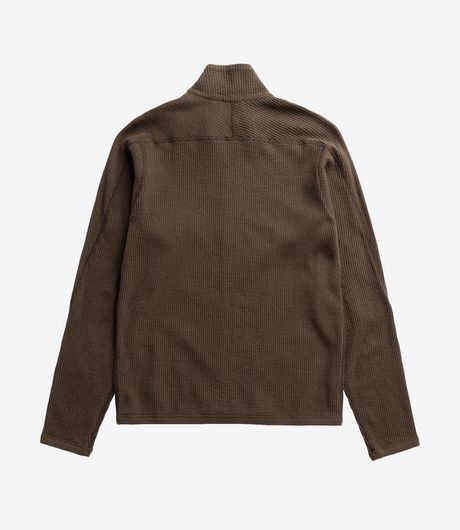Norse Projects Teno Cotton Hemp Military Rib Zip Cardigan Delicioso Brown