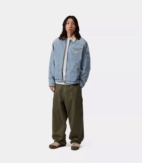 Carhartt WIP OG Detroit Jacket Camano Denim Blue/Dusty H Brown Burst Washed