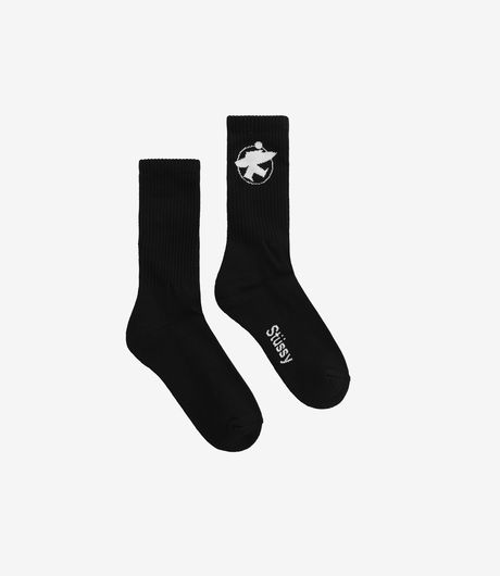 Stussy Surfman Crew Socks Black/White