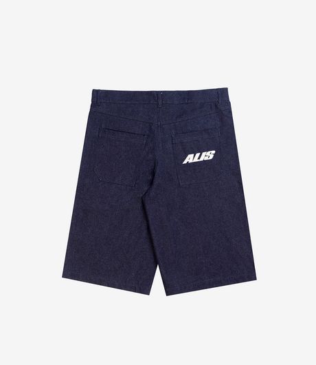 Alis Chaz Wide Fit Denim Shorts Solid Bue