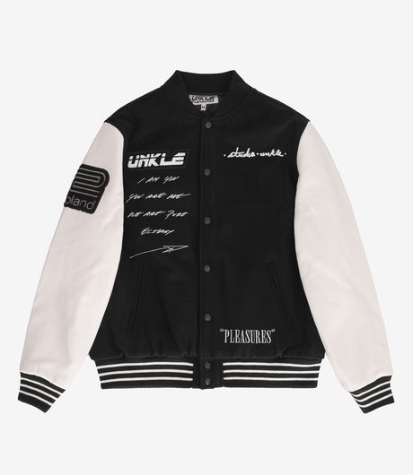 Pleasures x UNKLE Varsity Jacket Black/White
