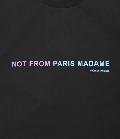 Drôle de Monsieur Shaded Slogan T-Shirt Black