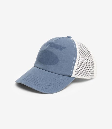 Stussy Hc Ghost Logo Trucker Blue