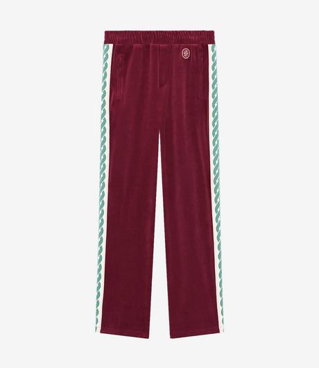 Drôle de Monsieur Le Pantalon Survêtement Velours Wine