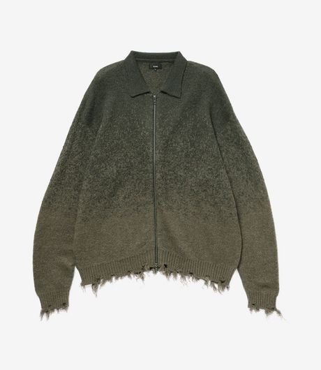 BEAMS 7G Gradation Zip Cardigan Olive