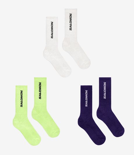 Salomon Everyday Crew 3-Pack Socks Vanilla Ice/Acid Lime/Deep Blue