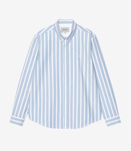 Carhartt WIP L/S Deven Shirt Stripe Bleach/White