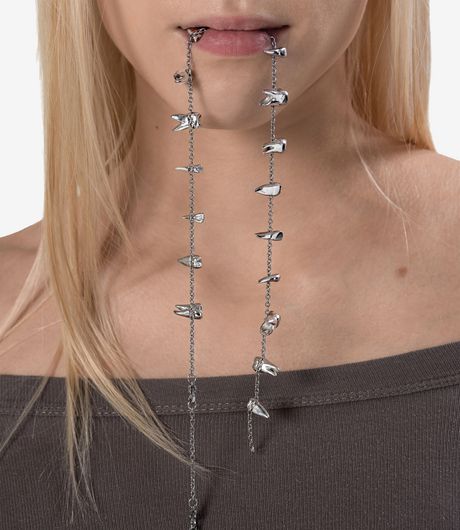 Racer Worldwide Teeth Chain Necklace Silver