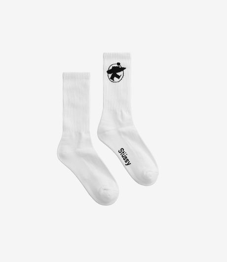 Stussy Surfman Crew Socks White/Black