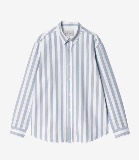Carhartt WIP L/S Dillion Shirt Cotton Oxford Stripe Bleach/White