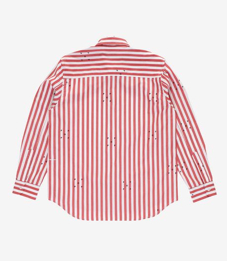 POP Trading Company Logos Stripe Shirt Earth Red/White
