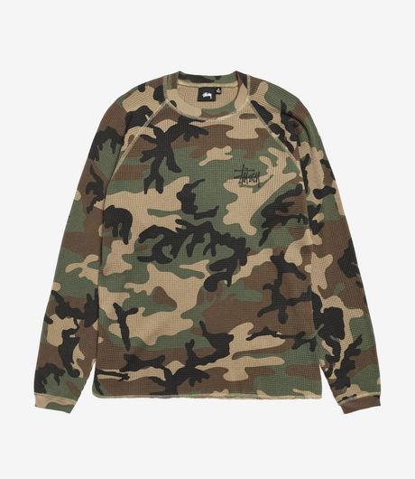 Stussy Raglan Thermal Basic Stock Woodland Camo
