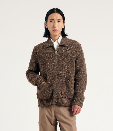 Norse Projects Erik Donegal Diamond Jacket Seal Brown