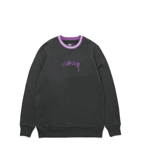 Stussy Contrast Collar Crew Black