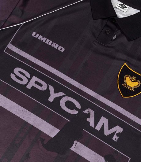 Umbro Distressed Spycam Polo Purple Black