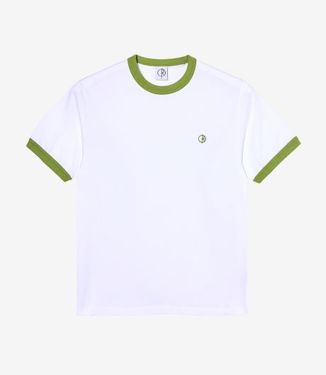Polar Skate Co Ringer Tee White/Peridot