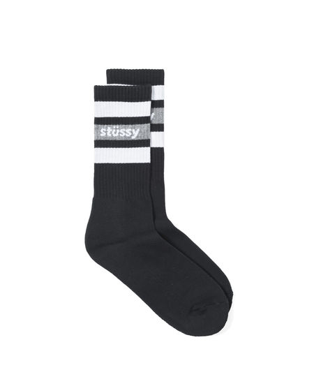 Stussy Stripe Crew Socks Black
