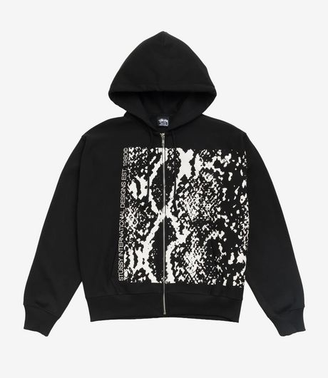 Stussy Snakeskin Zip Hood Black