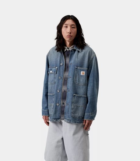 Carhartt WIP Aden Chore Coat Bradenton Denim Blue Grind Wash