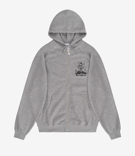 Polar Skate Co Devil Man Zip Hoodie Heather Grey