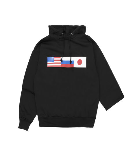 Gosha Rubchinskiy Double Sleeve Flag Hood Black