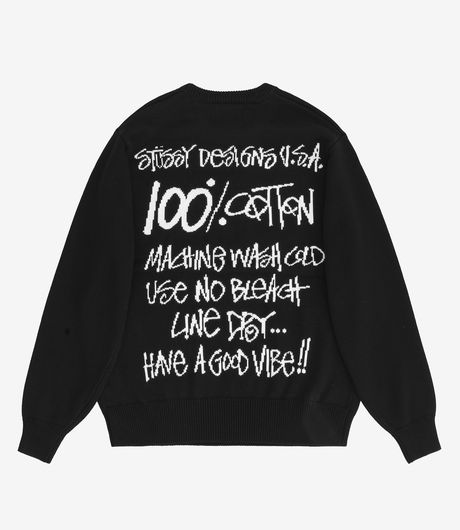 Stussy Care Label Sweater Black