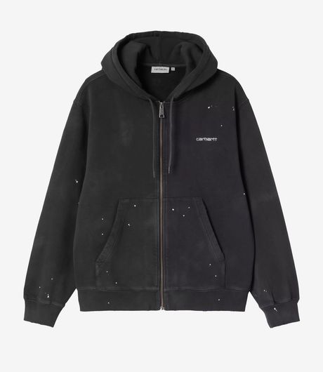 Carhartt WIP Hooded Painter Jacket Black Destroy Wash Splatter