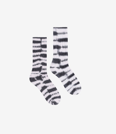 Stussy Dyed Stripe Ribbed Crew Socks Black