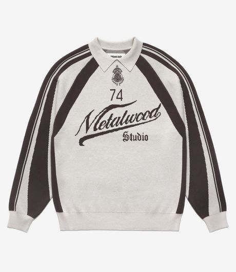 Metalwood Studio Knit Football Top Cream