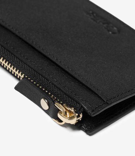 Civilist Zippered Leather Pouch Black