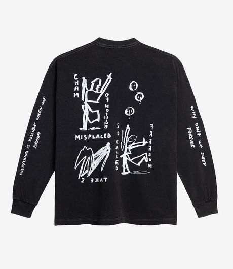 Polar Skate Co On Repeat LS Tee Silver Black