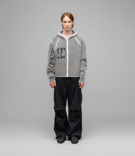 032c Crusader Hooded Knit Black/Whie