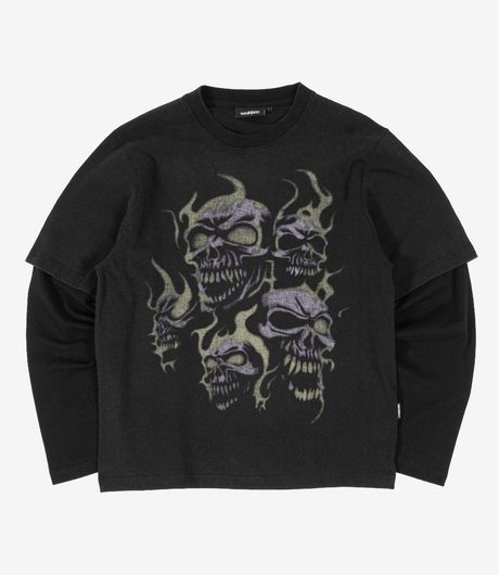 Wasted Paris Skull T-Age Faded Black/Black