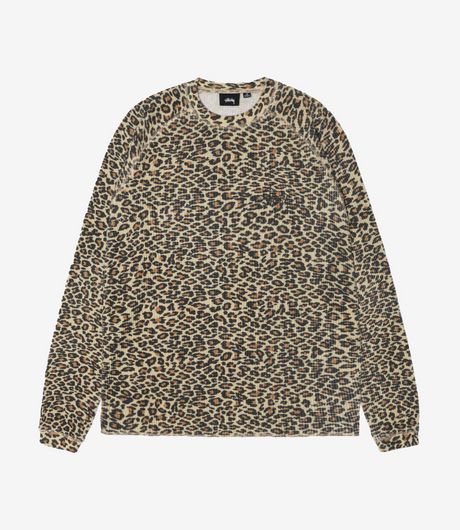Stussy Raglan Thermal Basic Stock Leopard