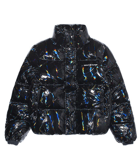 Daily Paper Core Puffer Jacket Black Holographic