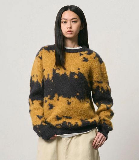 Gramicci Mohair Splatter Sweater Safron Splatter