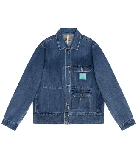 Nigel Cabourn Denim Hip Jacket Blue