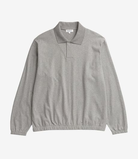 Norse Projects Sylane Relaxed Light Pile Jersey Polo Grey Melage