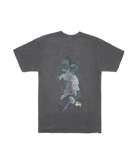Stussy Wave Dragon Pig. Dyed Tee Black