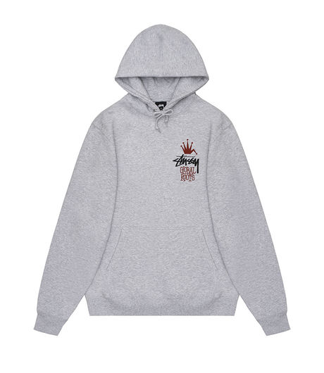 Stussy Global Roots Hood Ash heather