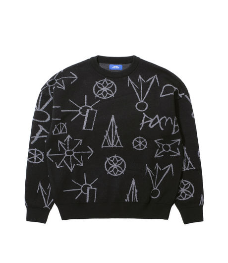 Rassvet Graphic Jacquard Knit Sweater Black