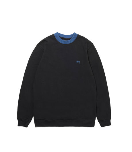Stussy Diamond Collar Heavy Pique LS Black
